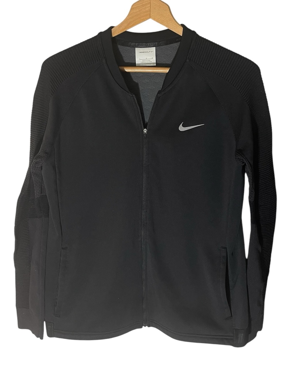 TT3- Nike Gold Women’s Black Performance Zip-Up Jacket with Swoosh